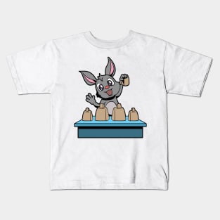 Cartoon bunny playing cowbells Kids T-Shirt